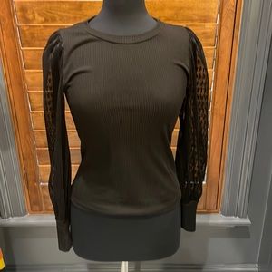 Black sheer sleeve top
